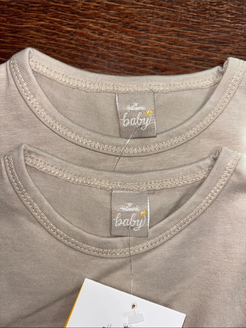 (2) Hallmark Cream Sleeveless Baby Bodysuits 100% Cotton 3-6 months